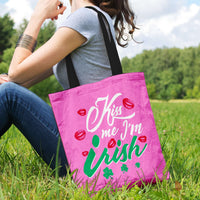 Load image into Gallery viewer, Designs by MyUtopia Shout Out:Kiss Me I&#39;m Irish Fabric Totebag Reusable Shopping Tote
