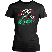Load image into Gallery viewer, Designs by MyUtopia Shout Out:Kiss Me I&#39;m Irish T-shirt,Black / XS,Adult Unisex T-Shirt
