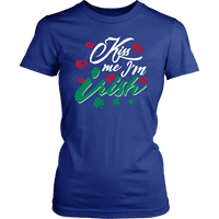Load image into Gallery viewer, Designs by MyUtopia Shout Out:Kiss Me I&#39;m Irish T-shirt,Royal Blue / XS,Adult Unisex T-Shirt
