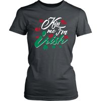 Load image into Gallery viewer, Designs by MyUtopia Shout Out:Kiss Me I&#39;m Irish T-shirt,Charcoal / XS,Adult Unisex T-Shirt
