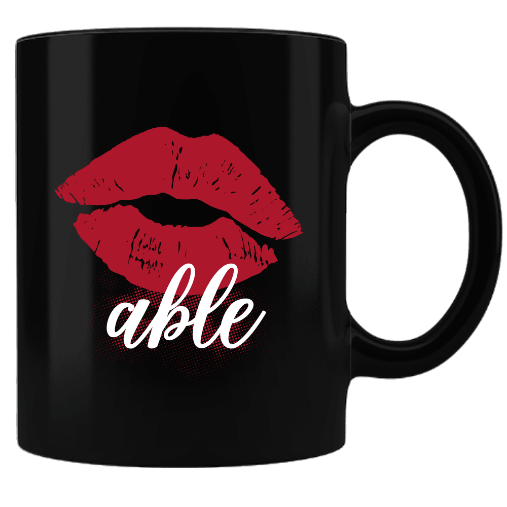 Designs by MyUtopia Shout Out:Kissable Valentines Day Gift Humor Ceramic Black Coffee Mug,Default Title,Ceramic Coffee Mug