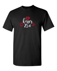 Load image into Gallery viewer, Designs by MyUtopia Shout Out:Kisses for 25 Cents Valentines Day Humor Adult Unisex T-Shirt,S / Black,Adult Unisex T-Shirt
