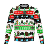 Load image into Gallery viewer, Designs by MyUtopia Shout Out:Kitten Wars Ugly Christmas Style Fashion Premium Sweatshirt
