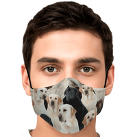 Load image into Gallery viewer, Designs by MyUtopia Shout Out:Labrador Retriever Fitted Fabric Face Mask w. Adjustable Ear Loops,Adult / Single / No filters,Fabric Face Mask

