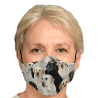 Load image into Gallery viewer, Designs by MyUtopia Shout Out:Labrador Retriever Fitted Fabric Face Mask w. Adjustable Ear Loops
