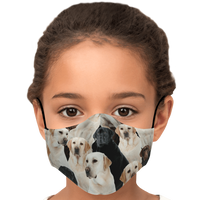 Load image into Gallery viewer, Designs by MyUtopia Shout Out:Labrador Retriever Fitted Fabric Face Mask w. Adjustable Ear Loops,Youth / Single / 15 pcs - PM 2.5 Carbon Filters,Fabric Face Mask
