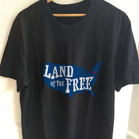 Load image into Gallery viewer, Designs by MyUtopia Shout Out:Land of the Free in US Map Adult Unisex T-Shirt,S / Black,Adult Unisex T-Shirt
