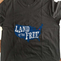 Load image into Gallery viewer, Designs by MyUtopia Shout Out:Land of the Free in US Map Adult Unisex T-Shirt
