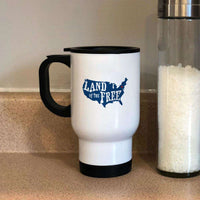 Load image into Gallery viewer, Designs by MyUtopia Shout Out:Land of the Free in US Map Stainless Steel Travel Coffee Mug w. Twist Close Lid
