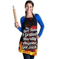 Load image into Gallery viewer, Designs by MyUtopia Shout Out:Last Time I Grilled Hardly Anyone Got Sick, Funny BBQ Grilling Apron

