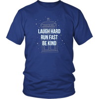 Load image into Gallery viewer, Designs by MyUtopia Shout Out:Laugh Hard Run Fast Be Kind 12th Doctor Quote T-shirt,District Unisex Shirt / Royal Blue / Small,Adult Unisex T-Shirt
