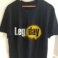 Load image into Gallery viewer, Designs by MyUtopia Shout Out:Leg Day Adult Unisex Black T-Shirt,S / Black,Adult Unisex T-Shirt
