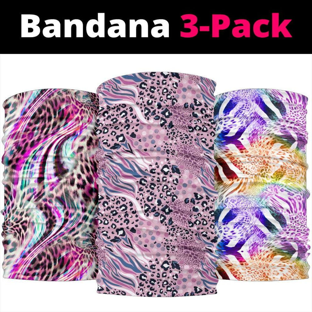Designs by MyUtopia Shout Out:Leopard Print Tube Bandanna Face Scarf - 3 Pack