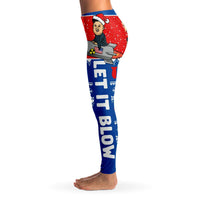 Load image into Gallery viewer, Designs by MyUtopia Shout Out:Let It Blow Christmas Themed Political Humor Ladies Fashion Leggings
