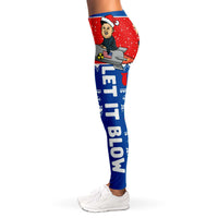 Load image into Gallery viewer, Designs by MyUtopia Shout Out:Let It Blow Christmas Themed Political Humor Ladies Fashion Leggings

