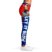 Load image into Gallery viewer, Designs by MyUtopia Shout Out:Let It Blow Christmas Themed Political Humor Ladies Fashion Leggings
