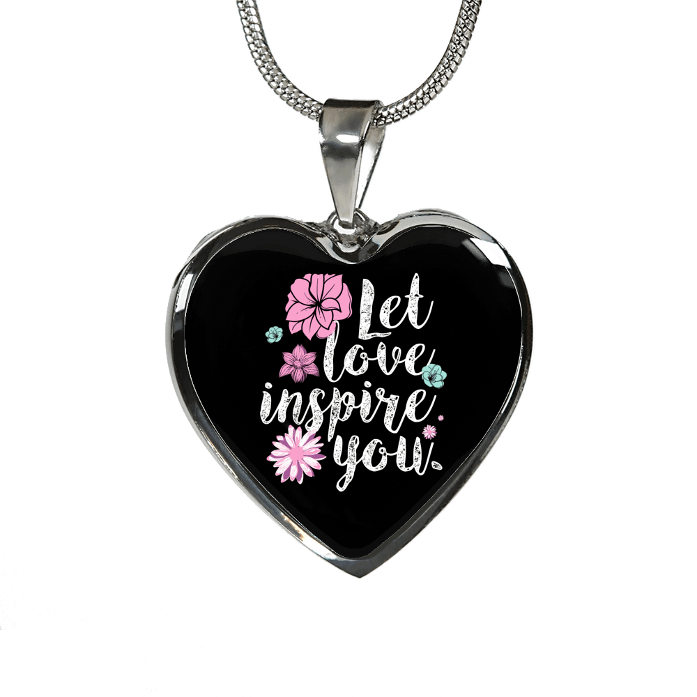 Designs by MyUtopia Shout Out:Let Love Inspire You Heart Bangel,Luxury Adjustable Necklace / No / Black/White,Necklace