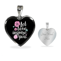 Load image into Gallery viewer, Designs by MyUtopia Shout Out:Let Love Inspire You Heart Bangel,Luxury Adjustable Necklace / Yes / Black/White,Necklace
