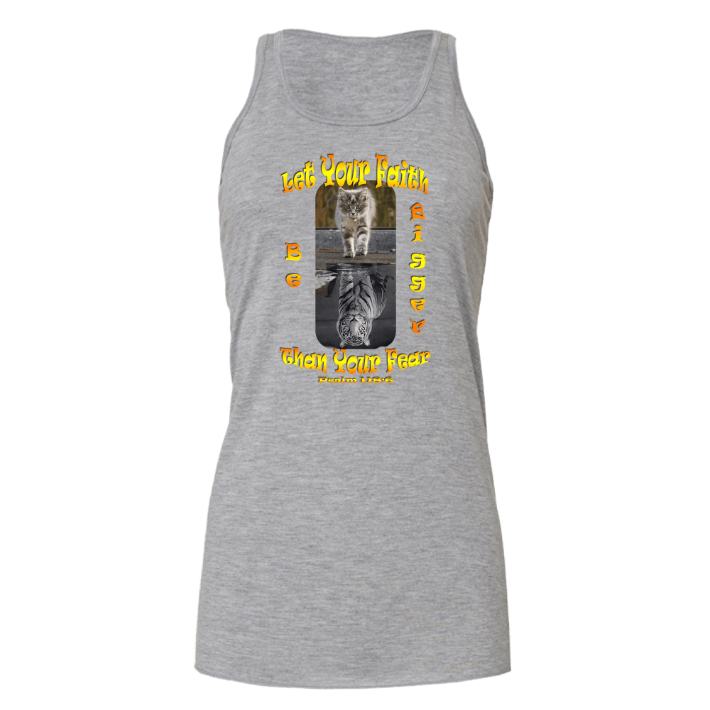 Designs by MyUtopia Shout Out:Let Your Faith Be Bigger than Your Fear Bella Flowy Tank Top,S / Athletic Heather,Tank Tops