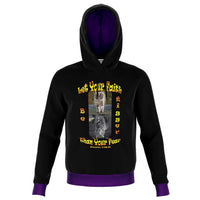 Load image into Gallery viewer, Designs by MyUtopia Shout Out:Let Your Faith Be Bigger Than Your Fear Fashion Hoodie Purple Trim,XS,Fashion Hoodie - AOP
