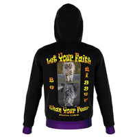 Load image into Gallery viewer, Designs by MyUtopia Shout Out:Let Your Faith Be Bigger Than Your Fear Fashion Hoodie Purple Trim
