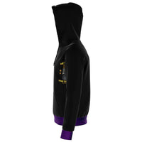 Load image into Gallery viewer, Designs by MyUtopia Shout Out:Let Your Faith Be Bigger Than Your Fear Fashion Zip Hooded Jacket Purple Trim
