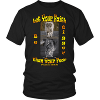 Load image into Gallery viewer, Designs by MyUtopia Shout Out:Let Your Faith be Bigger Than Your Fear Tiger Kitten,District Unisex Shirt / Black / S,Adult Unisex T-Shirt
