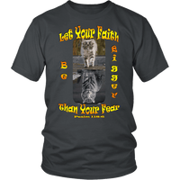 Load image into Gallery viewer, Designs by MyUtopia Shout Out:Let Your Faith be Bigger Than Your Fear Tiger Kitten,District Unisex Shirt / Charcoal / S,Adult Unisex T-Shirt
