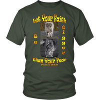 Load image into Gallery viewer, Designs by MyUtopia Shout Out:Let Your Faith be Bigger Than Your Fear Tiger Kitten,District Unisex Shirt / Olive / S,Adult Unisex T-Shirt
