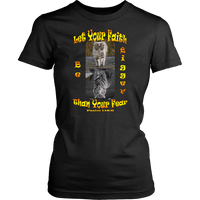 Load image into Gallery viewer, Designs by MyUtopia Shout Out:Let Your Faith be Bigger Than Your Fear Tiger Kitten,District Womens Shirt / Black / XS,Adult Unisex T-Shirt
