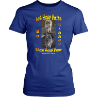 Load image into Gallery viewer, Designs by MyUtopia Shout Out:Let Your Faith be Bigger Than Your Fear Tiger Kitten,District Womens Shirt / Royal Blue / XS,Adult Unisex T-Shirt

