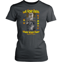 Load image into Gallery viewer, Designs by MyUtopia Shout Out:Let Your Faith be Bigger Than Your Fear Tiger Kitten,District Womens Shirt / Charcoal / XS,Adult Unisex T-Shirt
