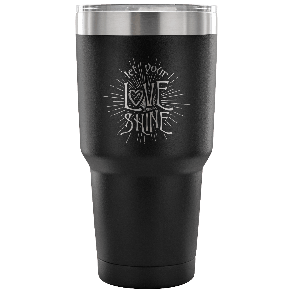 Designs by MyUtopia Shout Out:Let Your Love Shine Engraved Insulated Double Wall Steel Tumbler Travel Mug,Black / 30 Oz,Polar Camel Tumbler