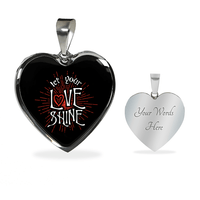 Load image into Gallery viewer, Designs by MyUtopia Shout Out:Let Your Love Shine Heart Bangel,Luxury Adjustable Necklace / Yes / Black/Silver,Necklace

