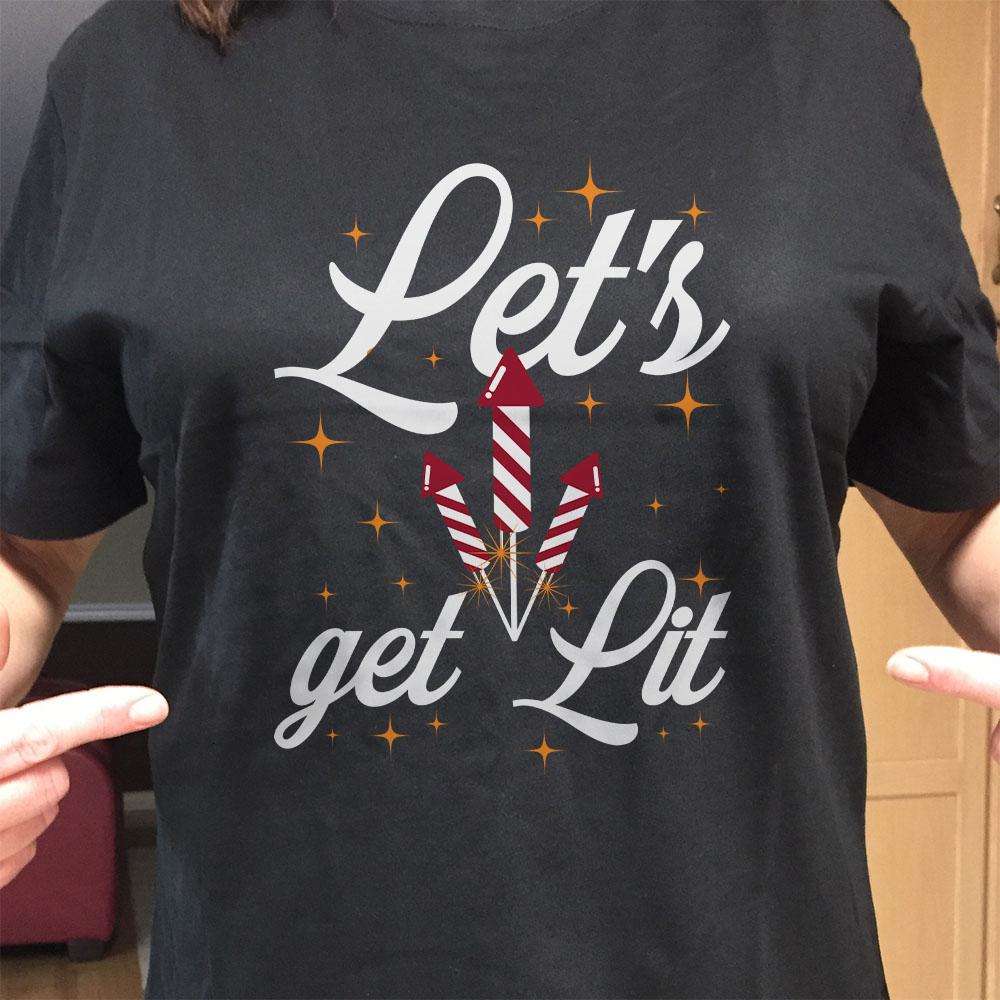 Designs by MyUtopia Shout Out:Let's Get Lit Adult Unisex T-Shirt