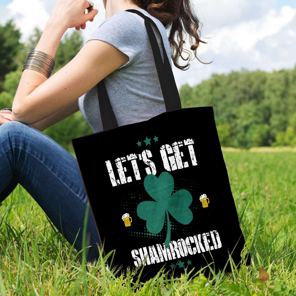 Designs by MyUtopia Shout Out:Let's Get Shamrocked Fabric Totebag Reusable Shopping Tote