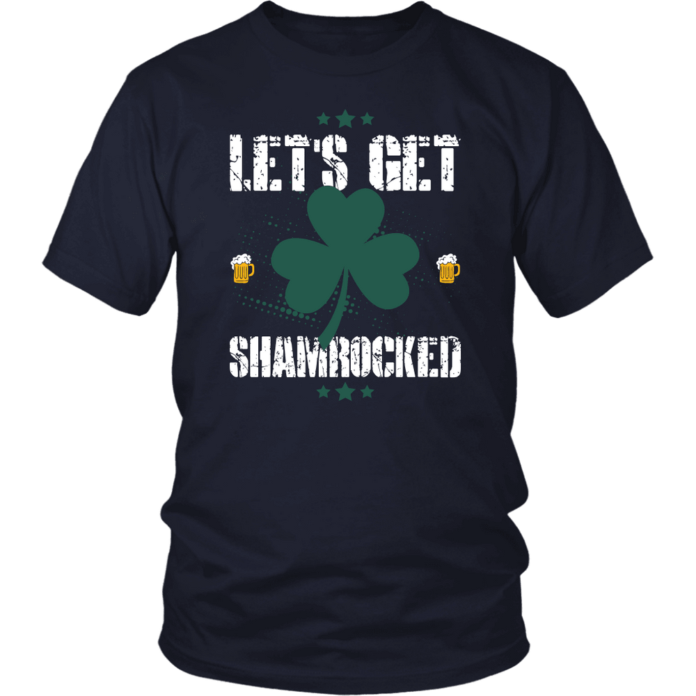 Designs by MyUtopia Shout Out:Let's Get Shamrocked T-shirt,Navy / S,Adult Unisex T-Shirt