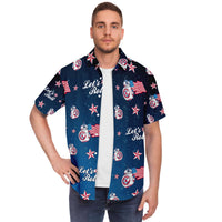 Load image into Gallery viewer, Designs by MyUtopia Shout Out:Lets Roll Patriotic Droid Hawaiian Pattern Dress Shirt
