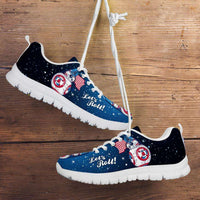 Load image into Gallery viewer, Designs by MyUtopia Shout Out:Lets Roll! Streaming American Flag - Patriotic Droids BB-8 Roll Running Shoes
