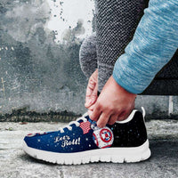 Load image into Gallery viewer, Designs by MyUtopia Shout Out:Lets Roll! Streaming American Flag - Patriotic Droids BB-8 Roll Running Shoes
