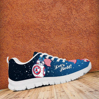 Load image into Gallery viewer, Designs by MyUtopia Shout Out:Lets Roll! Streaming American Flag - Patriotic Droids BB-8 Roll Running Shoes

