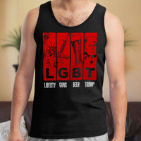 Load image into Gallery viewer, Designs by MyUtopia Shout Out:LGBT Liberty Guns Beer Trump Unisex Tank
