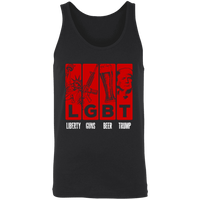 Load image into Gallery viewer, Designs by MyUtopia Shout Out:LGBT Liberty Guns Beer Trump Unisex Tank,X-Small / Black,Tank Tops
