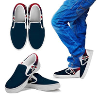 Load image into Gallery viewer, Designs by MyUtopia Shout Out:Liberty Canvas Slip-on Sneakers,Kid&#39;s / 11 CHILD (EU28) / Blue/Red/White,Slip on sneakers
