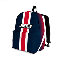 Load image into Gallery viewer, Designs by MyUtopia Shout Out:Liberty Fan Backpack,Large (18 x 14 x 8 inches) / Adult (Ages 13+) / Blue/Red,Backpacks
