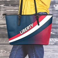 Load image into Gallery viewer, Designs by MyUtopia Shout Out:Liberty Fan Faux Leather Totebag Purse,Medium (10 x 16 x 5) / Red/Black/White,tote bag purse
