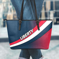 Load image into Gallery viewer, Designs by MyUtopia Shout Out:Liberty Fan Faux Leather Totebag Purse,Large (11 x 17 x 6) / Red/Black/White,tote bag purse
