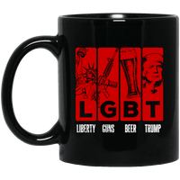 Load image into Gallery viewer, Designs by MyUtopia Shout Out:Liberty Guns Beer Trump LGBT Ceramic Coffee Mug,11 oz / Black,Ceramic Coffee Mug
