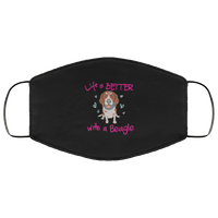 Load image into Gallery viewer, Designs by MyUtopia Shout Out:Life Is Better with a Beagle Adult Fabric Face Mask with Elastic Ear Loops,3 Layer Fabric Face Mask / Black / Adult,Fabric Face Mask
