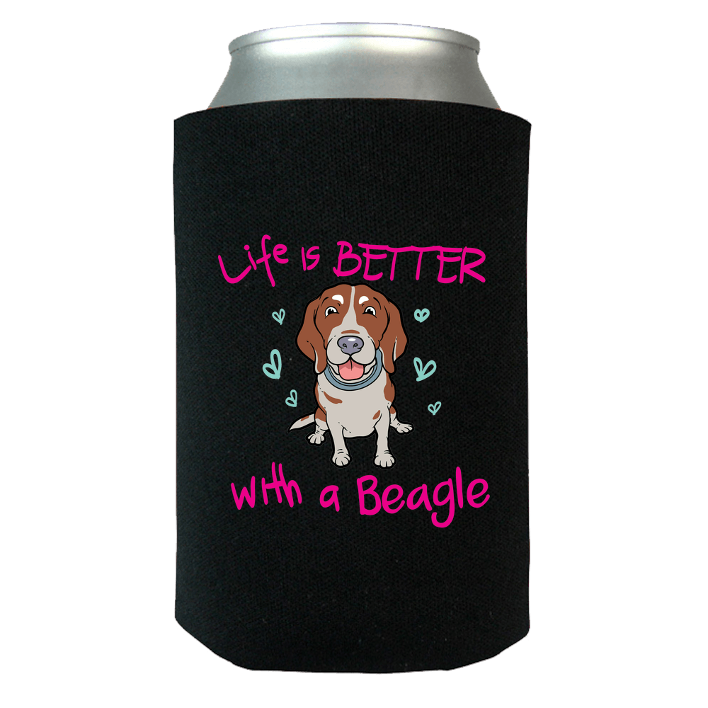 Designs by MyUtopia Shout Out:Life Is Better with a Beagle Can wrap,Black / OS,Can Wrap